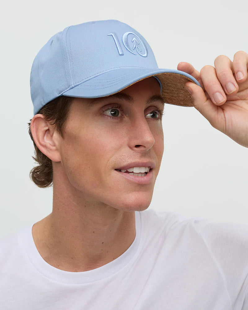 Ten Tree Logo Cork Brim Altitude Hat - Lakeside Blue
