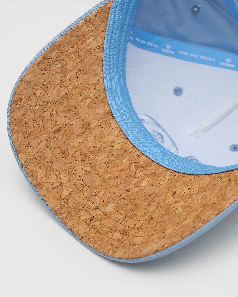 Ten Tree Logo Cork Brim Altitude Hat - Lakeside Blue