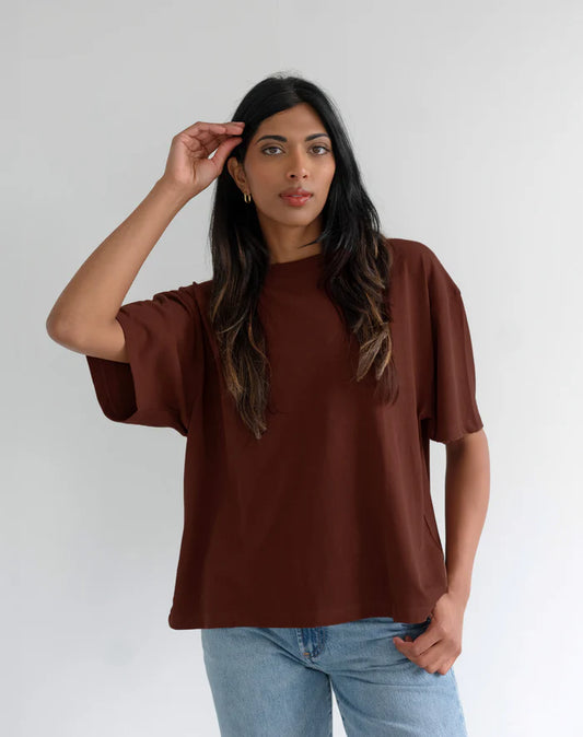 Brunette The Label Boxy Tee - Brown