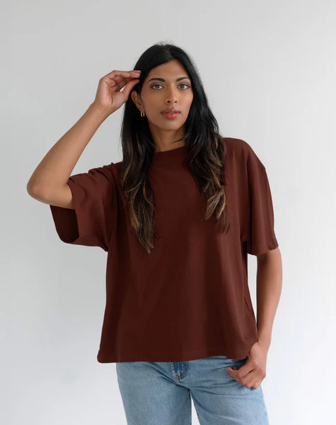 Brunette The Label Boxy Tee - Brown