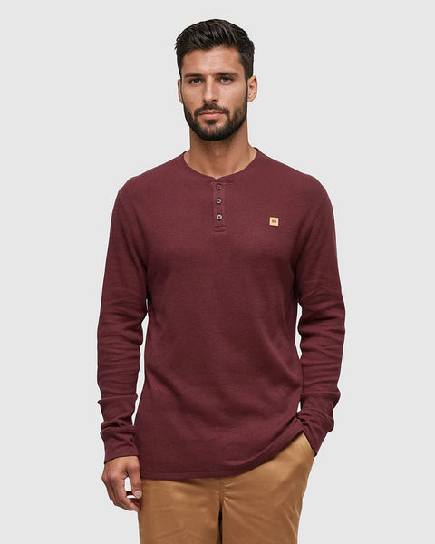 Ten Tree Freemont Henley - Deep Burgundy