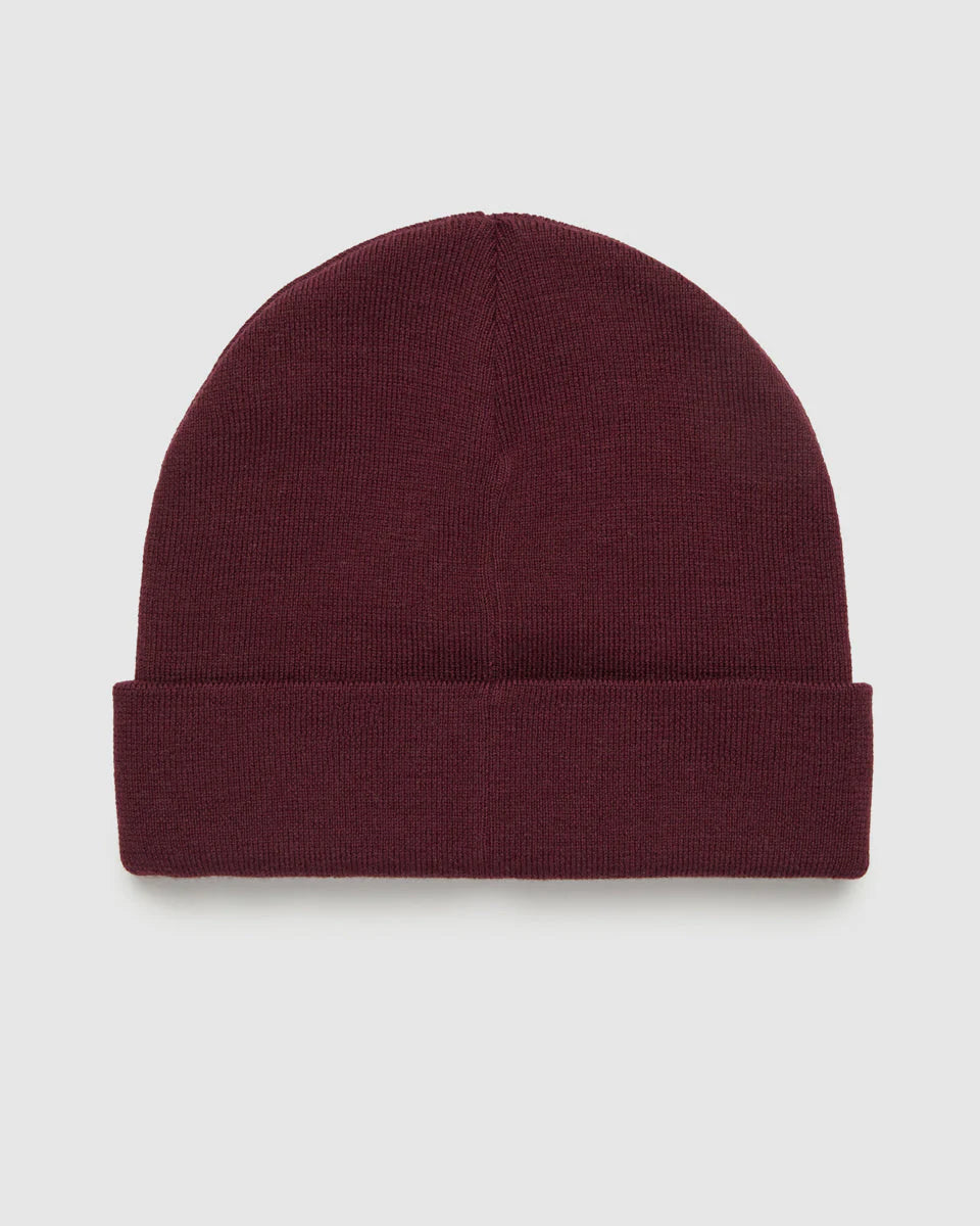 Ten Tree Wool Kurt Beanie - Deep Burgundy