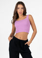Cest Moi Bamboo Rib Square Neck Tank - Orchid