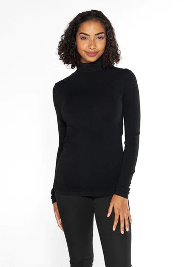 C'est Moi Bamboo Turtleneck Top - Black