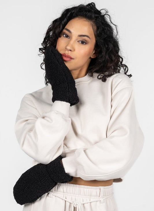 Cest Moi Teddy Mittens - Black