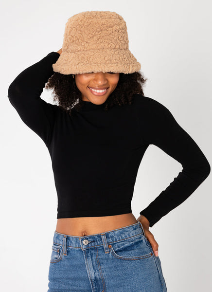 Cest Moi Boucle Bucket Hat - Tan