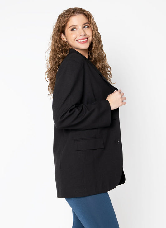 Cest Moi Two Button Front Blazer - Black