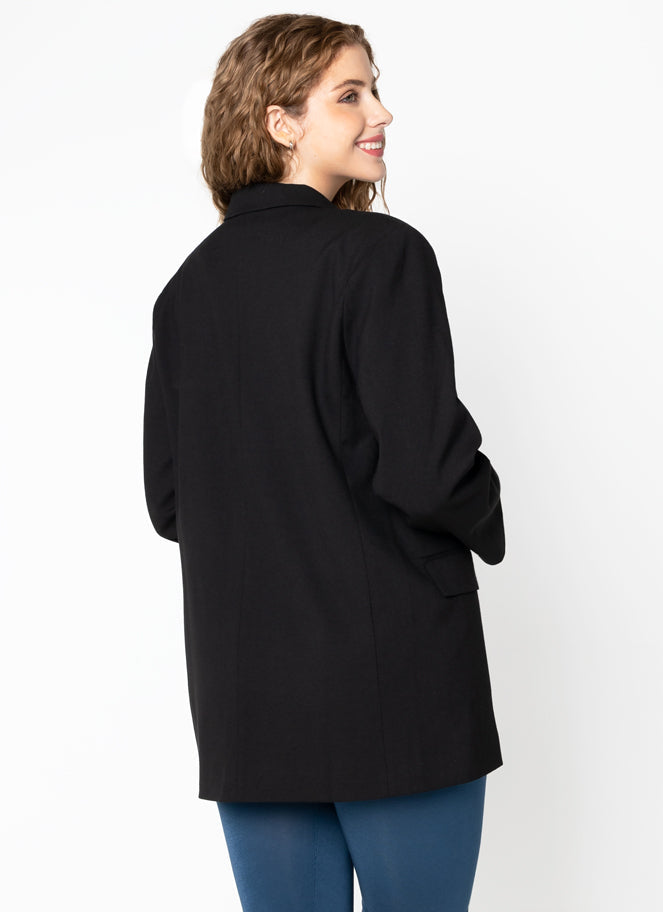 Cest Moi Two Button Front Blazer - Black