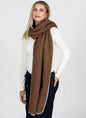 Cest Moi Wool Blend Contrast Stitch Scarf - Mocha