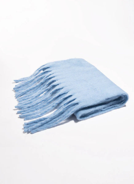 Cest Moi Solid Plush Scarf - Denim