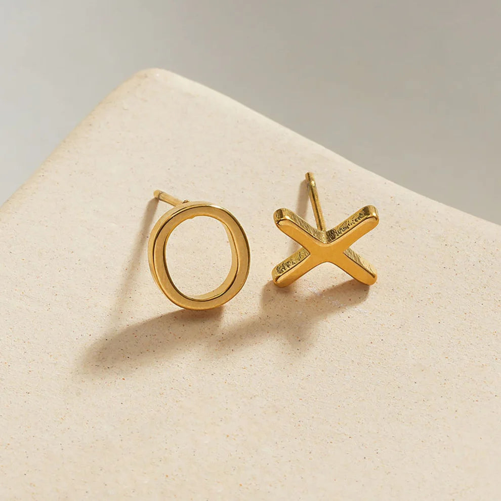 Hackney Nine XoXo Stud Earrings - Gold