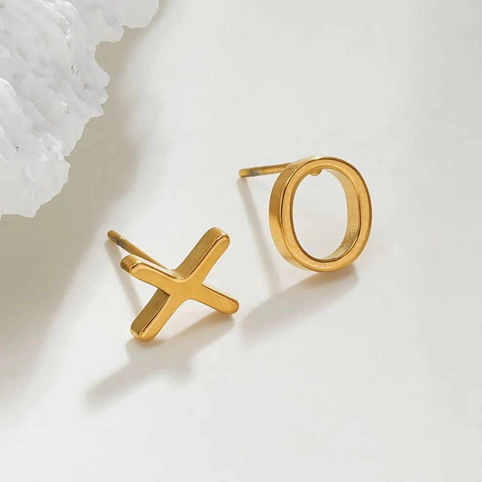Hackney Nine XoXo Stud Earrings - Gold