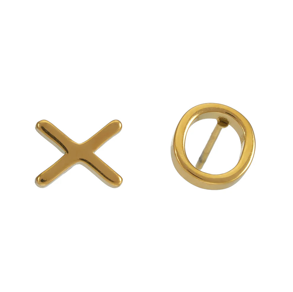 Hackney Nine XoXo Stud Earrings - Gold