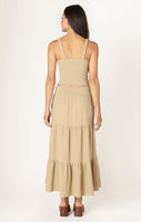 Dex Pull On Textured Midi Skirt - Desert Sand