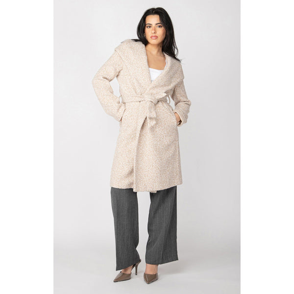 Dex Hooded Trench Coat - Cream/Oat Melange