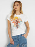 Guess Tee White Crouching Tiger Roll Sleeve