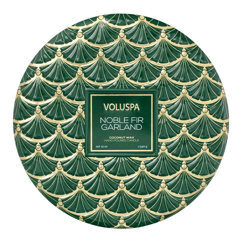 Voluspa Candle 3 Wick Tin - Noble Fir Garland