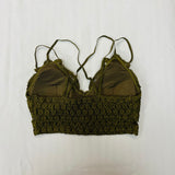 Vanilla Monkey Scalloped Lace Cami Bralette - Olive