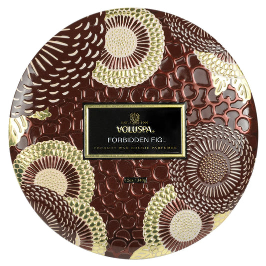 Voluspa Candle 3 Wick Tin 12oz - Forbidden Fig
