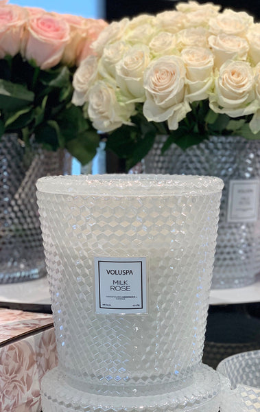 Voluspa 5 Wick Hearth Candle - Milk Rose