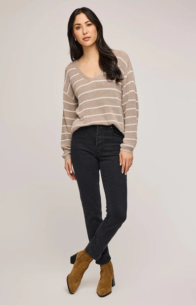 Gentle Fawn Tucker Pullover - Heather Cashew Stripe