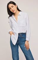 Gentle Fawn Dominique Button Down Shirt - White Stripe