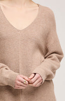 Gentle Fawn Lisbon V-Neck Sweater - Heather Taupe