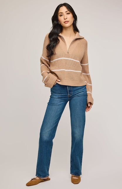 Gentle Fawn Declan Half Zip Sweater - Tan