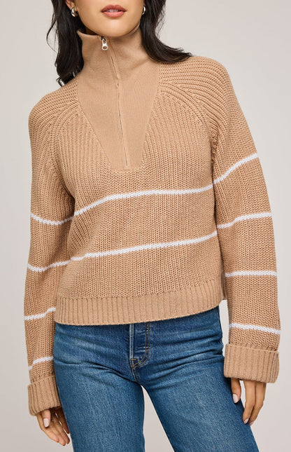 Gentle Fawn Declan Half Zip Sweater - Tan