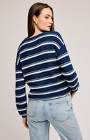 Gentle Fawn Tucker V-Neck Sweater- Nautical Stripe