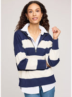 Gentle Fawn Idris 1/4 Zip - Navy Stripe