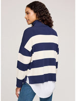 Gentle Fawn Idris 1/4 Zip - Navy Stripe