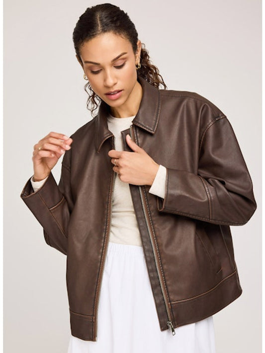 Gentle Fawn Audrey Vegan Leather Jacket - Chocolate