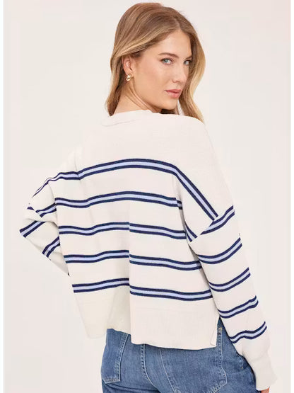 Gentle Fawn Crewneck Echo Stripe - Cream Stripe
