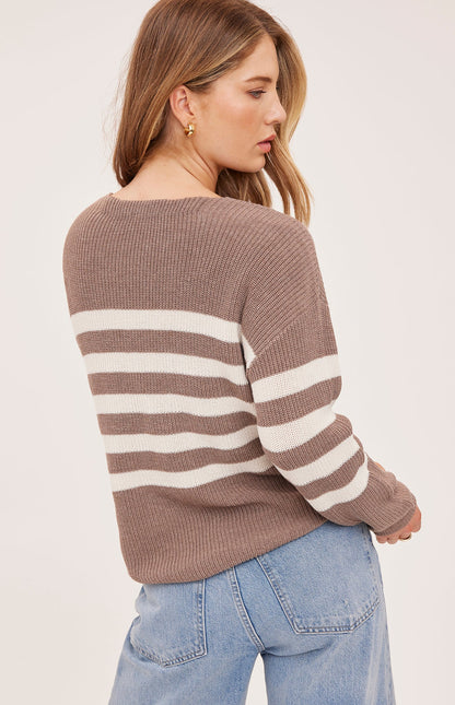 Gentle Fawn Tucker Sweater - Latte Stripe