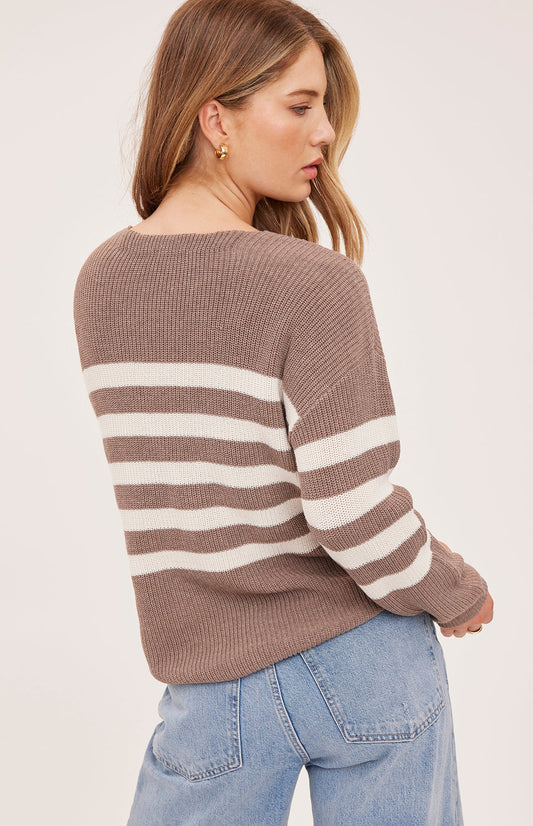Gentle Fawn Tucker Sweater - Latte Stripe