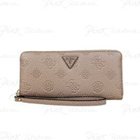 Guess Large Zip Around Wallet - Dark Taupe