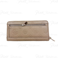 Guess Large Zip Around Wallet - Dark Taupe