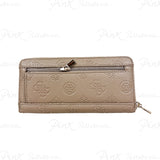 Guess Large Zip Around Wallet - Dark Taupe