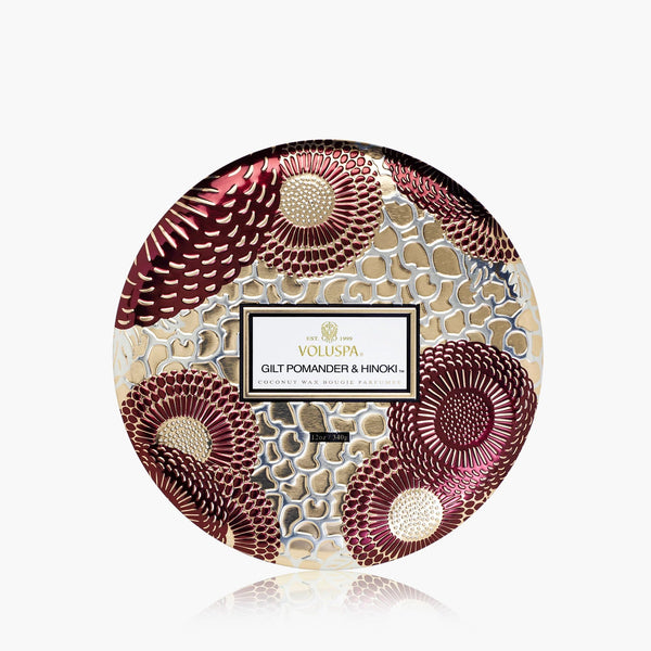 Voluspa Candle 3 Wick Tin - Gilt Hinoki