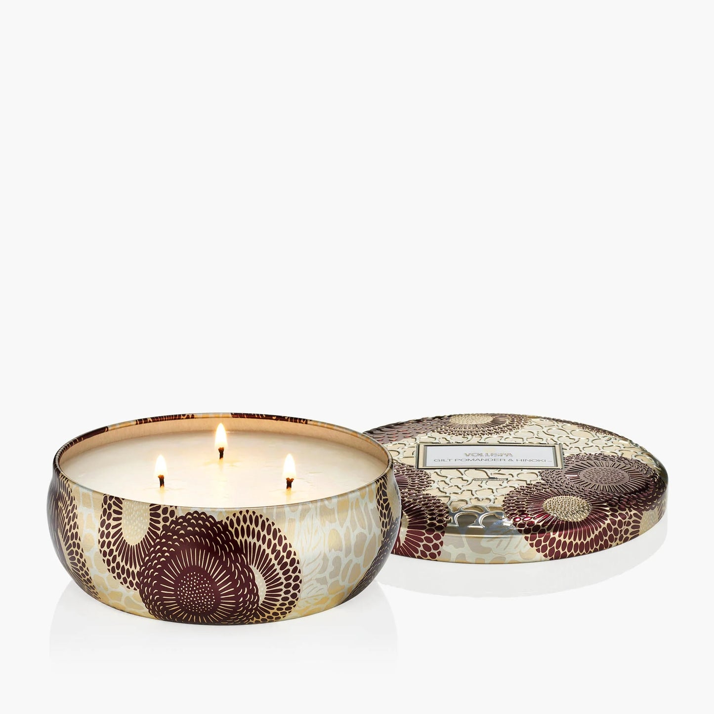 Voluspa Candle 3 Wick Tin - Gilt Hinoki