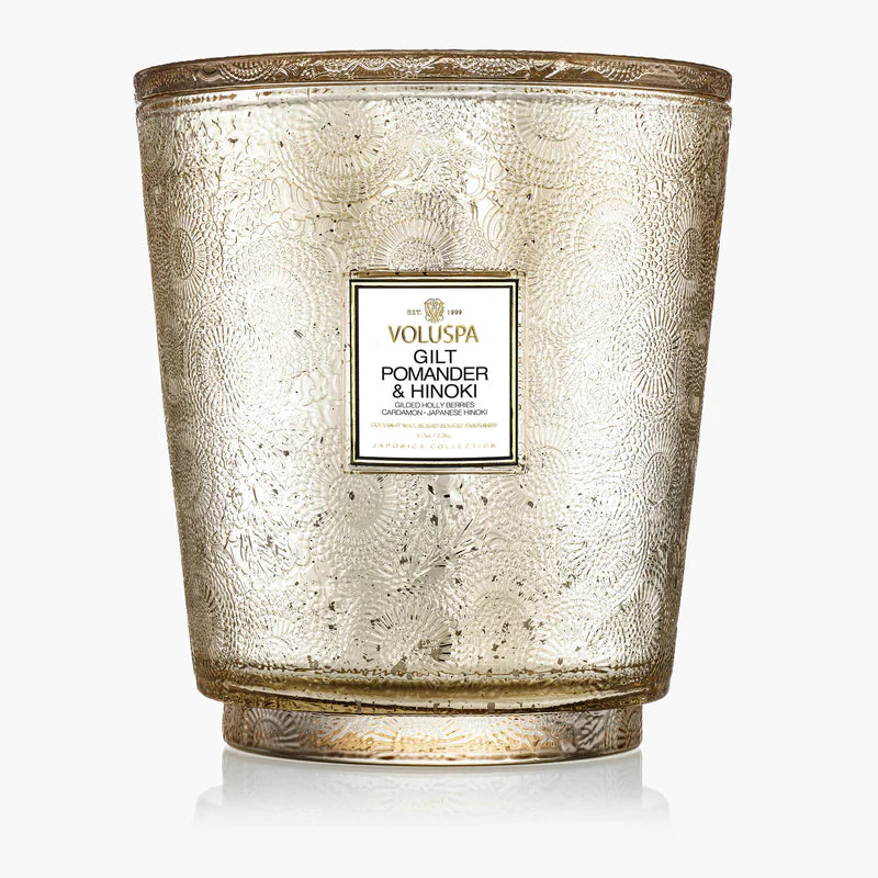 Voluspa Candle 5 Wick Hearth - Gilt Pomander Hinoki