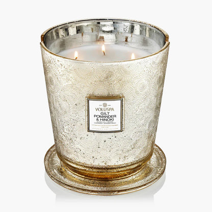 Voluspa Candle 5 Wick Hearth - Gilt Pomander Hinoki