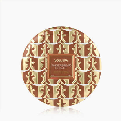 Voluspa Candle 3 Wick Tin - Gingerbread Chalet