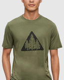 Ten Tree Pine Trio T-Shirt - Deep Olive & Meteorite Black