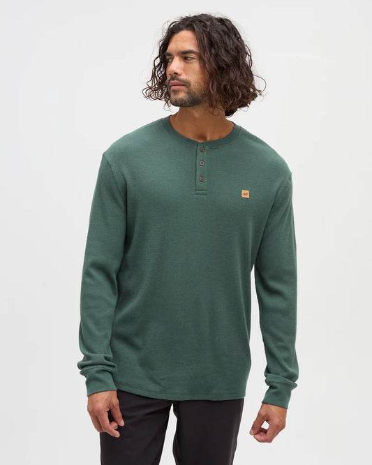 Ten Tree Freemont Henley Sweater - Forest Pine