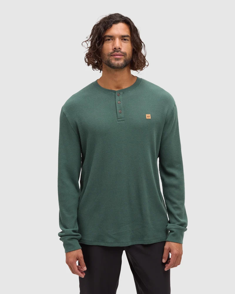 Ten Tree Freemont Henley Sweater - Forest Pine