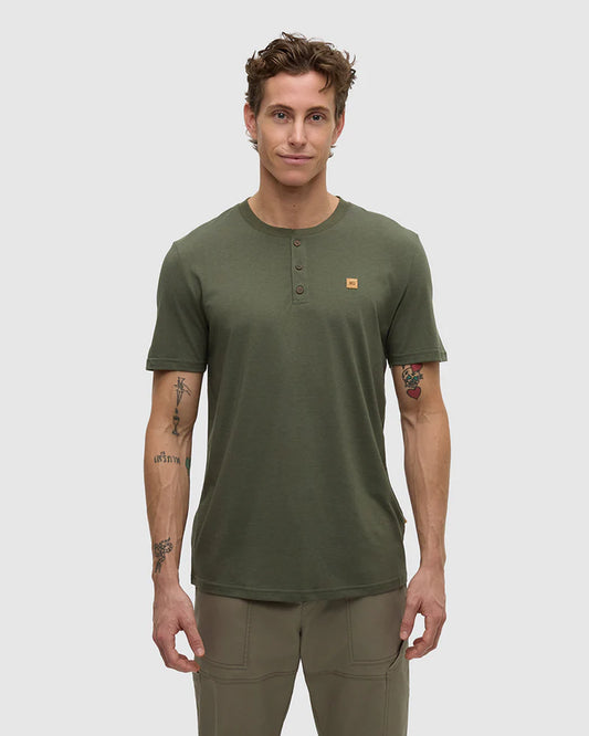 Ten Tree Baker Henley - Deep Olive