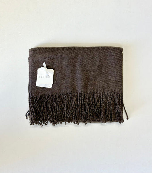 Lemon Loungewear Twill Cashmere Scarf - Brown