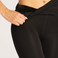 Lemon Loungewear Fleece Lined Tight - Black